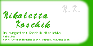 nikoletta koschik business card